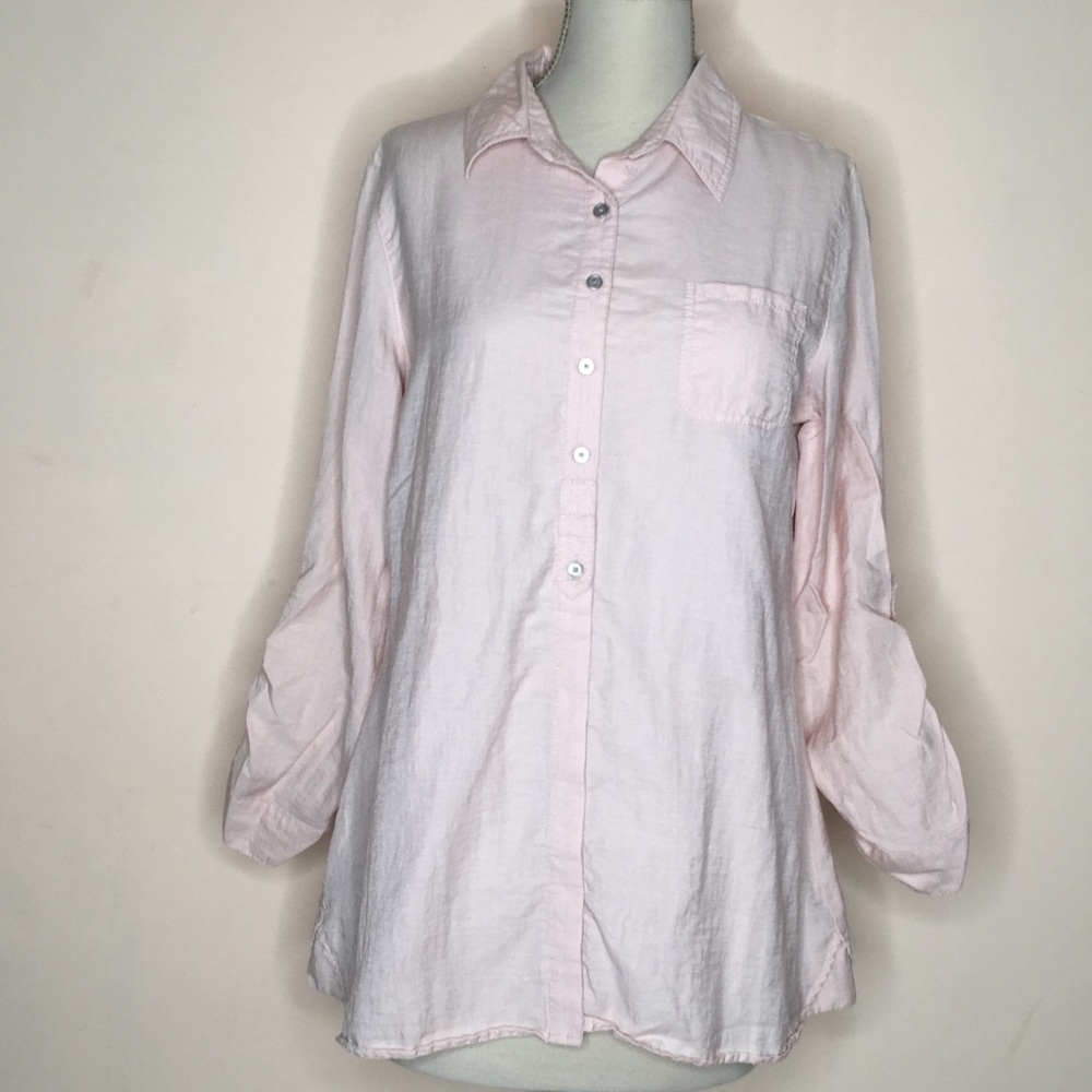Chico's 2 Women's Pink Long Sleeve Button Down